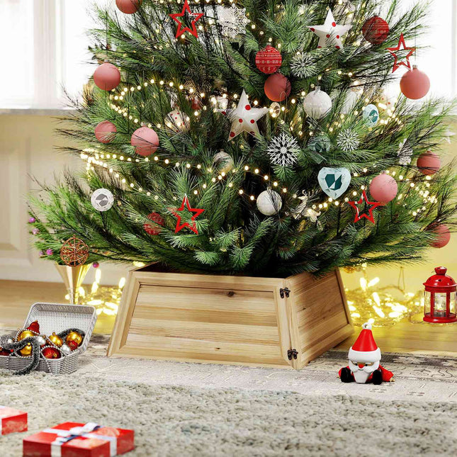 Jupe de sapin de Noël, 65 x 65 cm, bois naturel