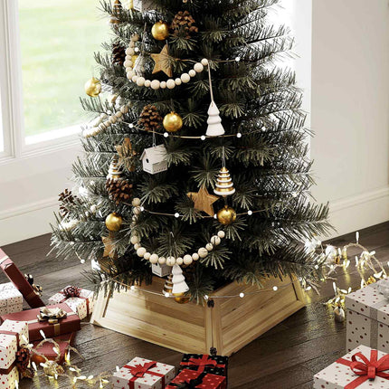 Jupe de sapin de Noël, 65 x 65 cm, bois naturel