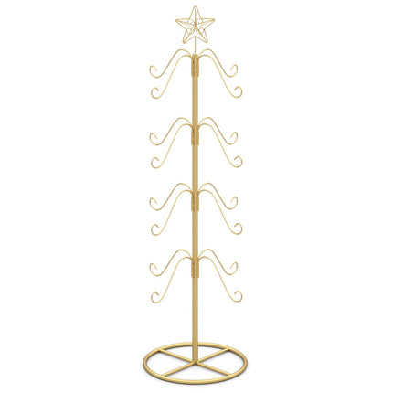 Weihnachtsbaum-Strumpfhalter mit 16 Haken, goldfarbenes Metall