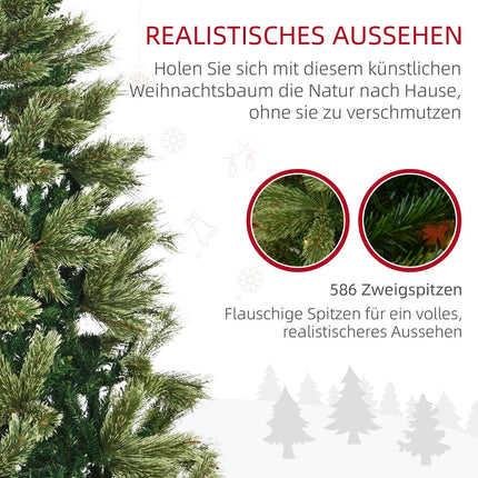 Künstlicher Weihnachtsbaum 180cm, 586 Spitzen, 240 LED Lichter