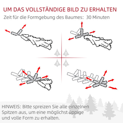 Künstlicher Weihnachtsbaum 180cm, 586 Spitzen, 240 LED Lichter
