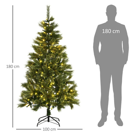Künstlicher Weihnachtsbaum 180cm, 586 Spitzen, 240 LED Lichter