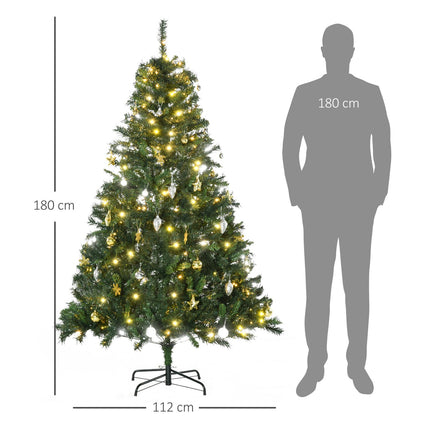 Weihnachtsbaum mit 200 LED-Lichtern, 745 Spitzen, 180cm