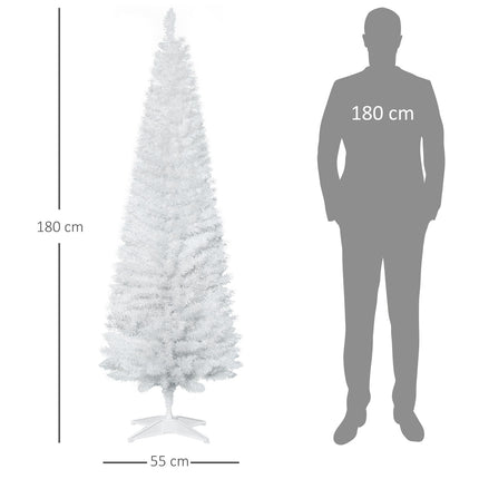 Weißer Weihnachtsbaum mit Ständer, 390 Spitzen, 180 cm