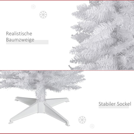 Weißer Weihnachtsbaum mit Ständer, 390 Spitzen, 180 cm