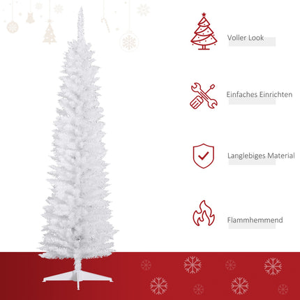 Weißer Weihnachtsbaum mit Ständer, 390 Spitzen, 180 cm