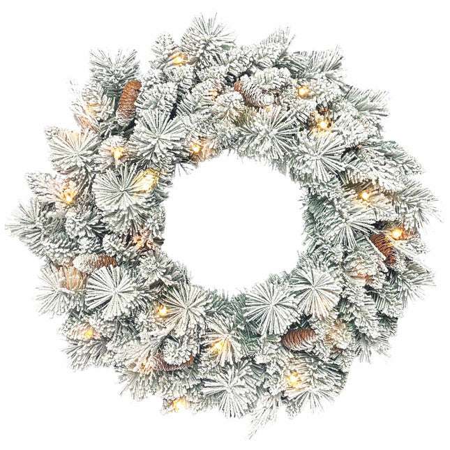 Weihnachtskranz mit LED-Beleuchtung, Tannenzapfen, 60 cm
