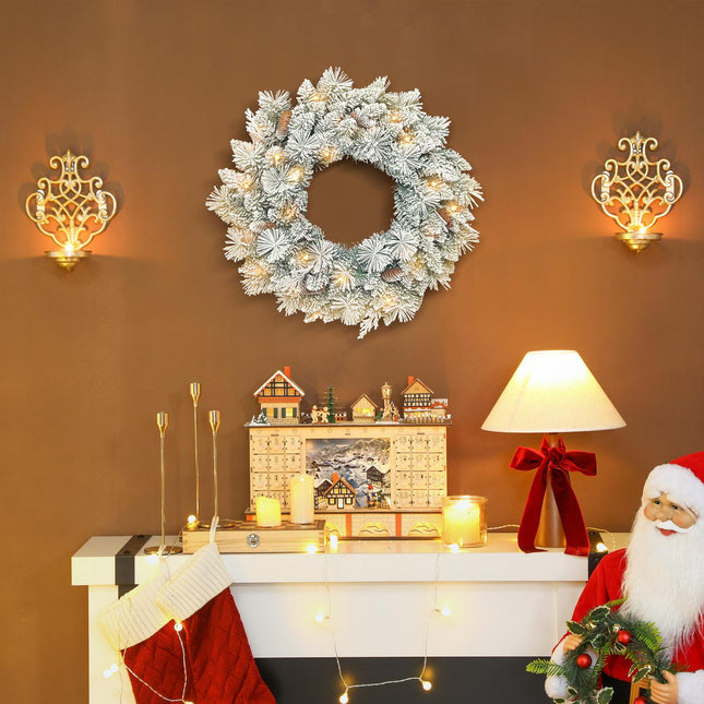 Weihnachtskranz mit LED-Beleuchtung, Tannenzapfen, 60 cm