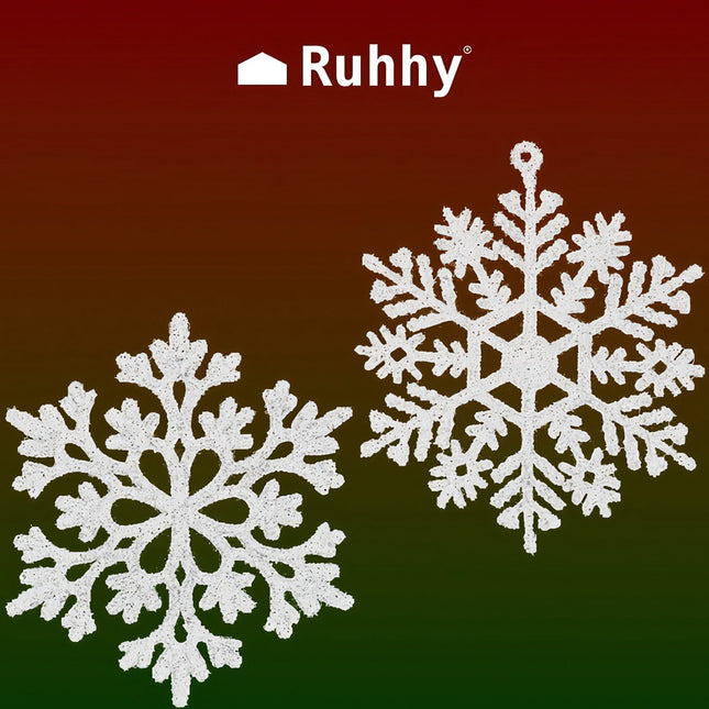 Weihnachtskugeln - Schneeflocken 12Stk Ruhhy 22516