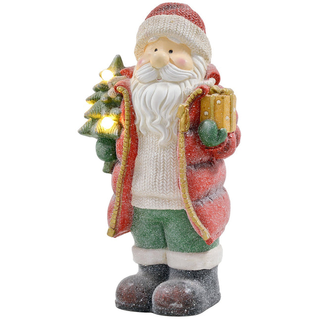 Weihnachtsfigur Weihnachtsmann mit LED-Beleuchtung, 50 cm