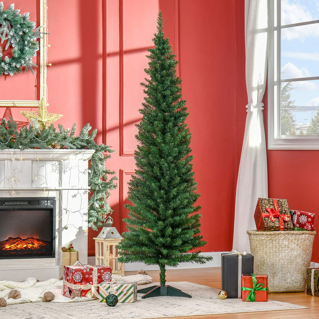Sapin de Noël 390 pointes vert Ø 55 x H180 cm avec support en plastique robuste pour une décoration festive