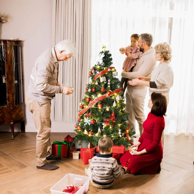Sapin de Noël artificiel avec support en métal 150-240 cm Vert-150 cm