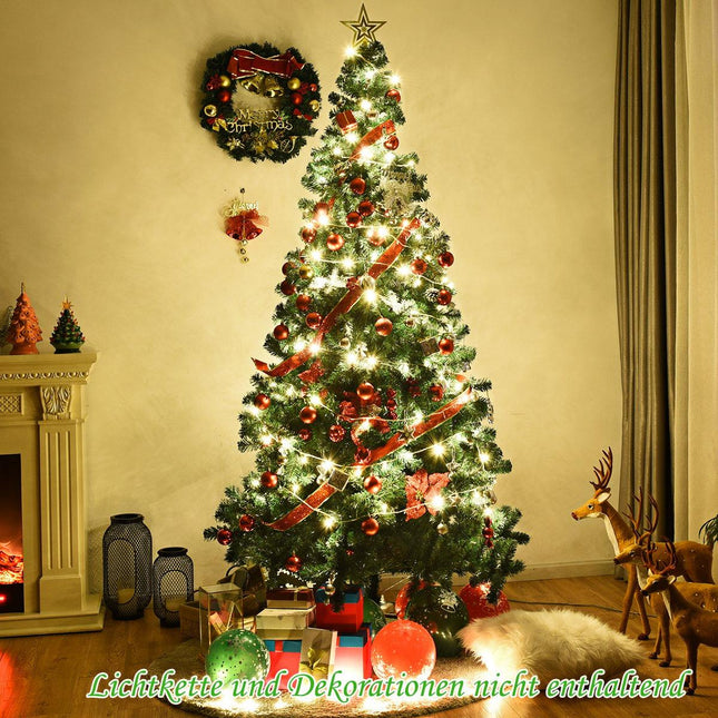 Sapin de Noël artificiel avec support en métal 150-240 cm Vert-210 cm