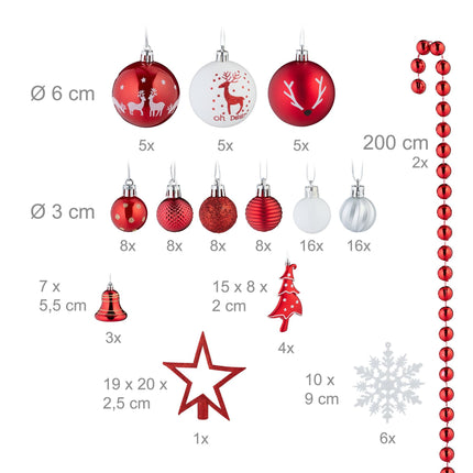 Boules de Noël dans un ensemble de 103 pièces