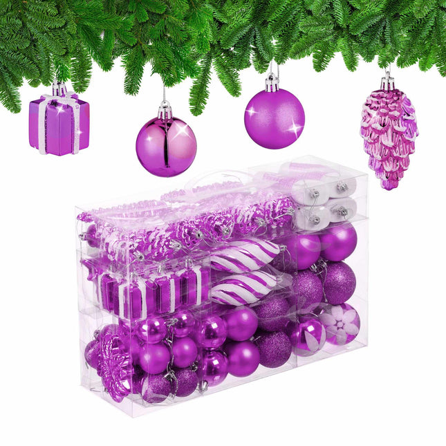 Boules de sapin de Noël dans un ensemble de 72 pièces