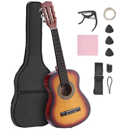 Classical Guitar 30 In, Nylon Strings Starter Kit, Sunburst