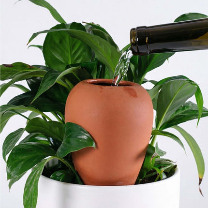 Ensemble de 4 cônes d'arrosage en terre cuite avec couvercles, 350 ml