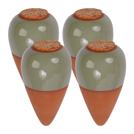 Cônes d'arrosage en argile avec couvercles, 350 ml, vert clair, lot de 4