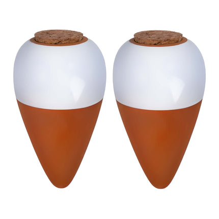 Cônes d'arrosage en terre cuite avec couvercles, 350 ml, lot de 2, blancs