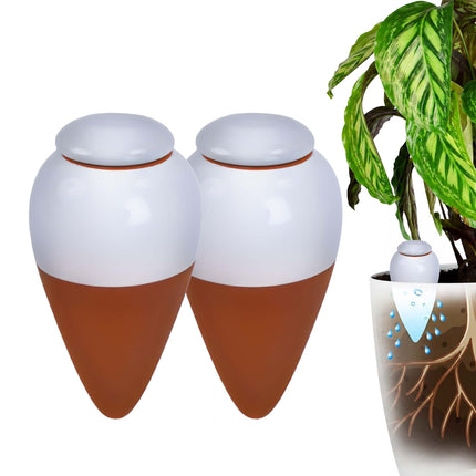 Gießtöpfe aus Ton mit Deckel, 350 ml, Weiß, 2er-Set
