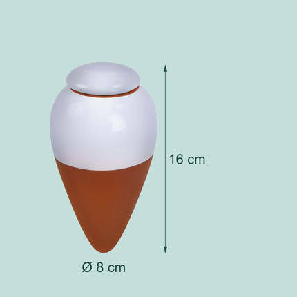 Gießtöpfe aus Ton mit Deckel, 350 ml, Weiß, 2er-Set