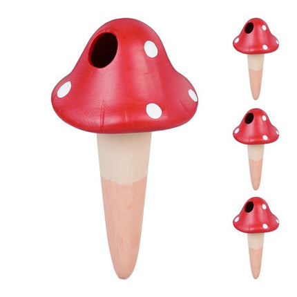 Tonkegel rote Pilze im 4er Set
