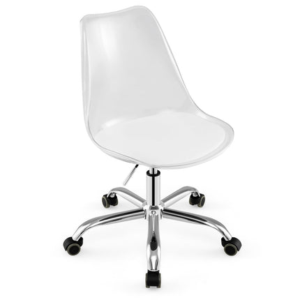 Chaise de bureau transparente en PET - Réglable, pivotante, ergonomique