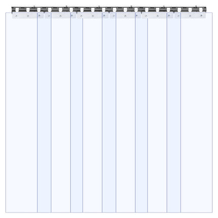 Clear PVC Strip Curtain, 2m x 0.9m, 2mm, 6-Pack