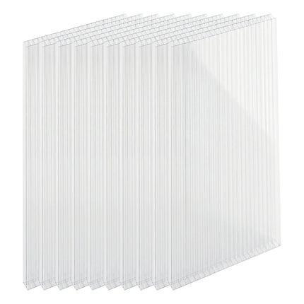 Plaques alvéolaires transparentes en polycarbonate, 6 mm, lot de 10