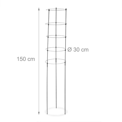 Rankhilfe 150 cm 2er-Set Schwarz