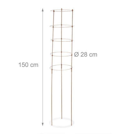 Support pour plantes grimpantes, 150 cm, lot de 2, marron