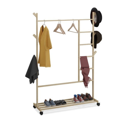 Clothes hanger bamboo rollable