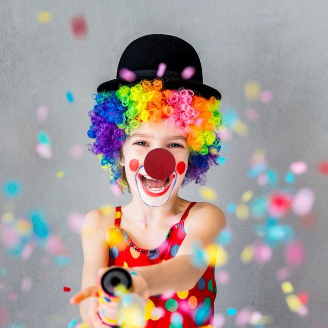 Clownnasen-Set, Schaumstoff, 24 Stück, Mehrfarbig