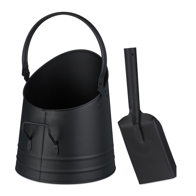 Kohleneimer mit Schaufel – 6.5L Eisen, Kamin & BBQ