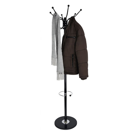 Garderobenständer mit Schirmhalter, Marmorfuß, 16 Haken
