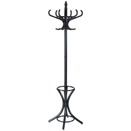 Porte-manteau porte-manteau porte-veste avec porte-parapluie 12 patères-noir