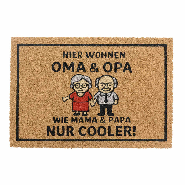 Kokos-Fußmatte 60 x 40 cm – rutschfest, mit lustigem Spruch