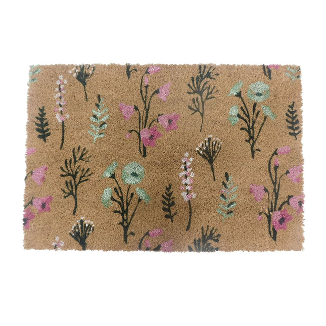 Kokos-Fussmatte, Botanisches Design, 60 x 40 cm