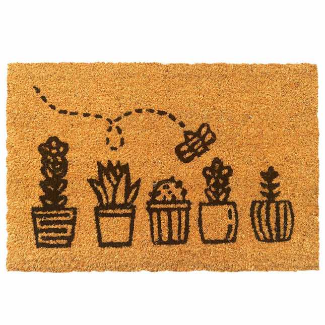 Kokos-Fußmatte, botanisches Design, 60x40 cm