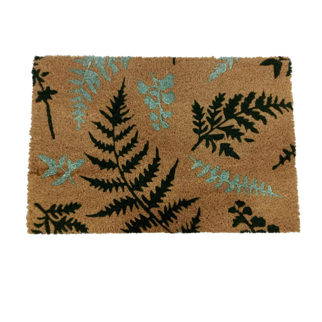 Paillasson en noix de coco, motif botanique, 60 x 40 cm, antidérapant
