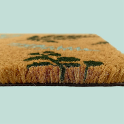 Kokos-Fussmatte, Botanisches Design, 60x40 cm, Rutschfest