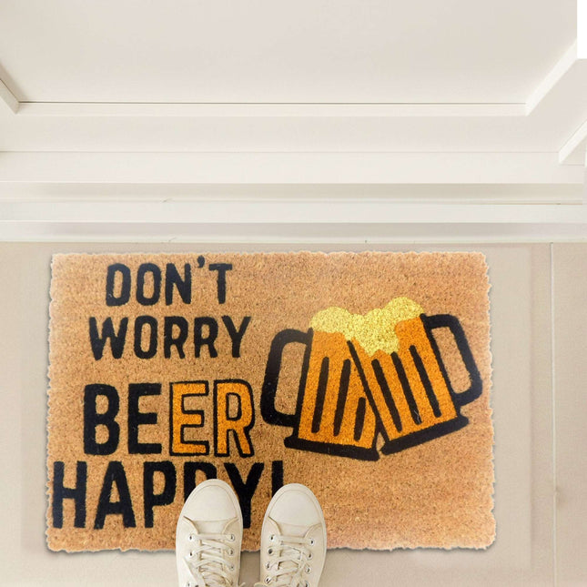 Kokos-Fußmatte mit lustigem Spruch, 60x40 cm, rutschfest