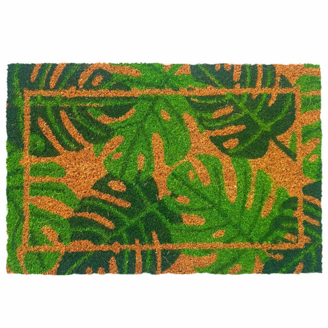 Kokosfaser-Fußmatte, botanisches Design, 60x40 cm