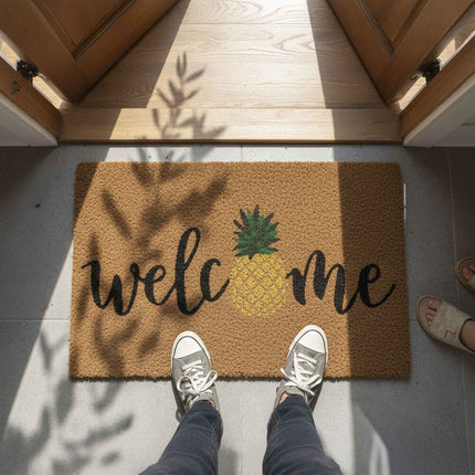 Tapis de bienvenue antidérapant en fibre de coco, pour usage intérieur/extérieur