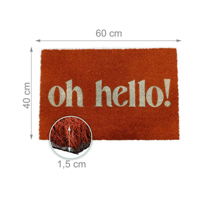 Tapis de bienvenue en fibre de coco, antidérapant, intérieur/extérieur