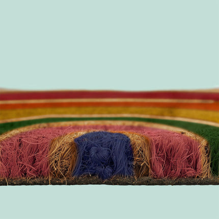 Paillasson demi-rond en noix de coco, 80 x 50 cm, antidérapant