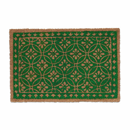 Paillasson motif floral en noix de coco