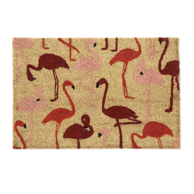 Fußmatte aus Kokosfaser mit Flamingos