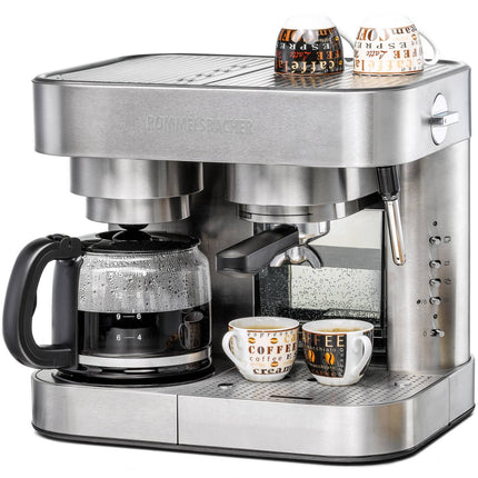 Kaffee- und Espressomaschine – Edelstahl, 10 Tassen, 19 bar