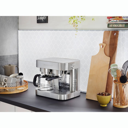 Kaffee- und Espressomaschine – Edelstahl, 10 Tassen, 19 bar